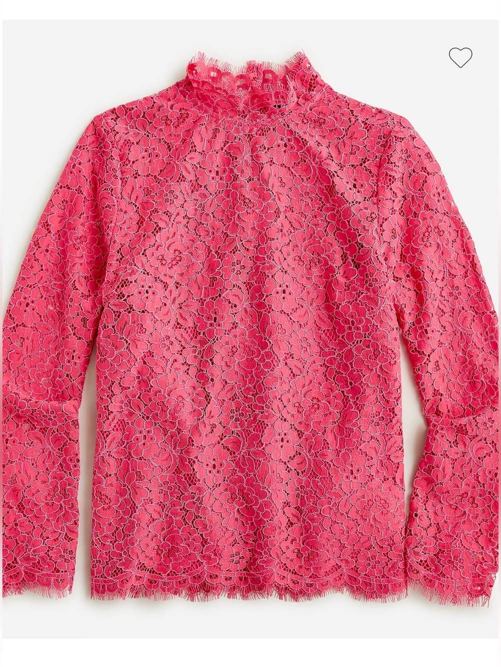 Re-Imagined by J. Crew Pink Mock Neck Lace Blouse Top 8 Romantic Feminine Pretty